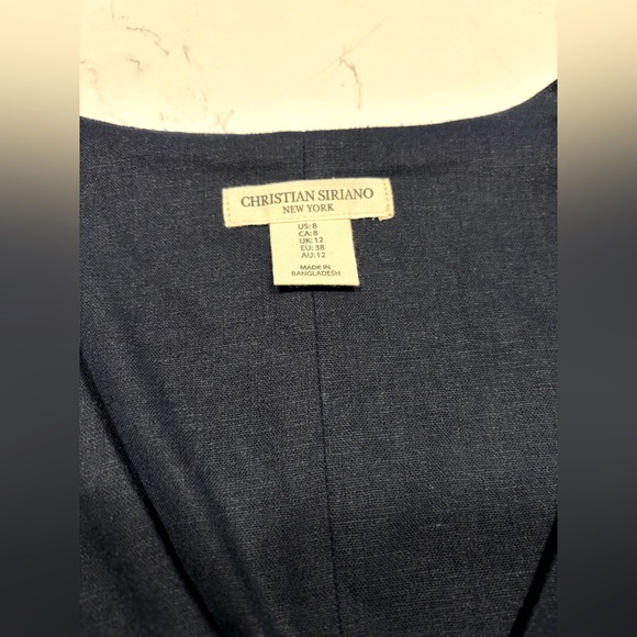 💙🦋NWT- Christian Siriano Wide Leg Linen Pants and Vest Set Navy Blue - Size 8 - Picture 7 of 8